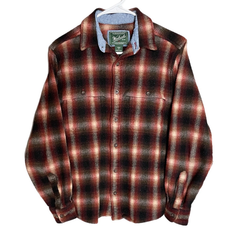 Woolrich Vintage Men’s Fleece Button Up Shirt Size Medium